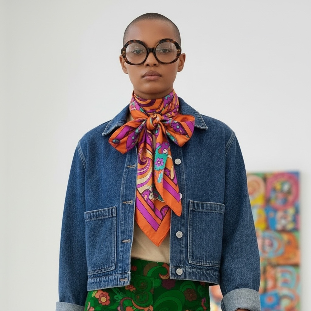 FRAME The Patch Pocket Denim Jacket Noble Blue Boxy Workwear Chore Coat S